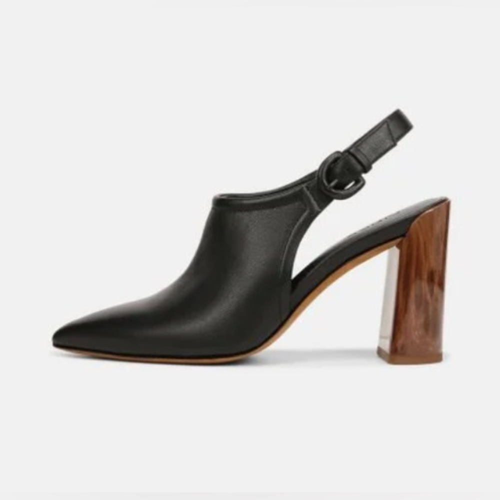 Vince black stack heel slingbacks - perfect for work!